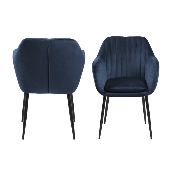 Krzesło Emilia Velvet deep blue/black - ACTONA